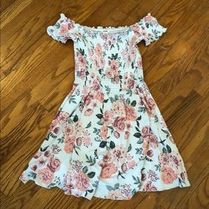floral off the shoulder romper